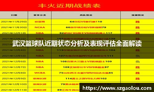 武汉篮球队近期状态分析及表现评估全面解读