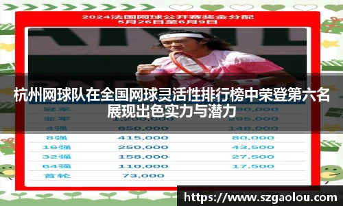 杭州网球队在全国网球灵活性排行榜中荣登第六名展现出色实力与潜力