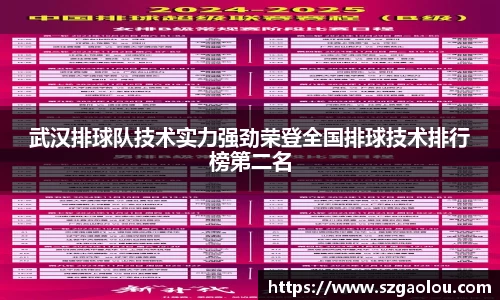 武汉排球队技术实力强劲荣登全国排球技术排行榜第二名